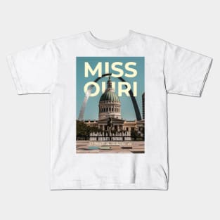 Missouri Travel Poster Kids T-Shirt